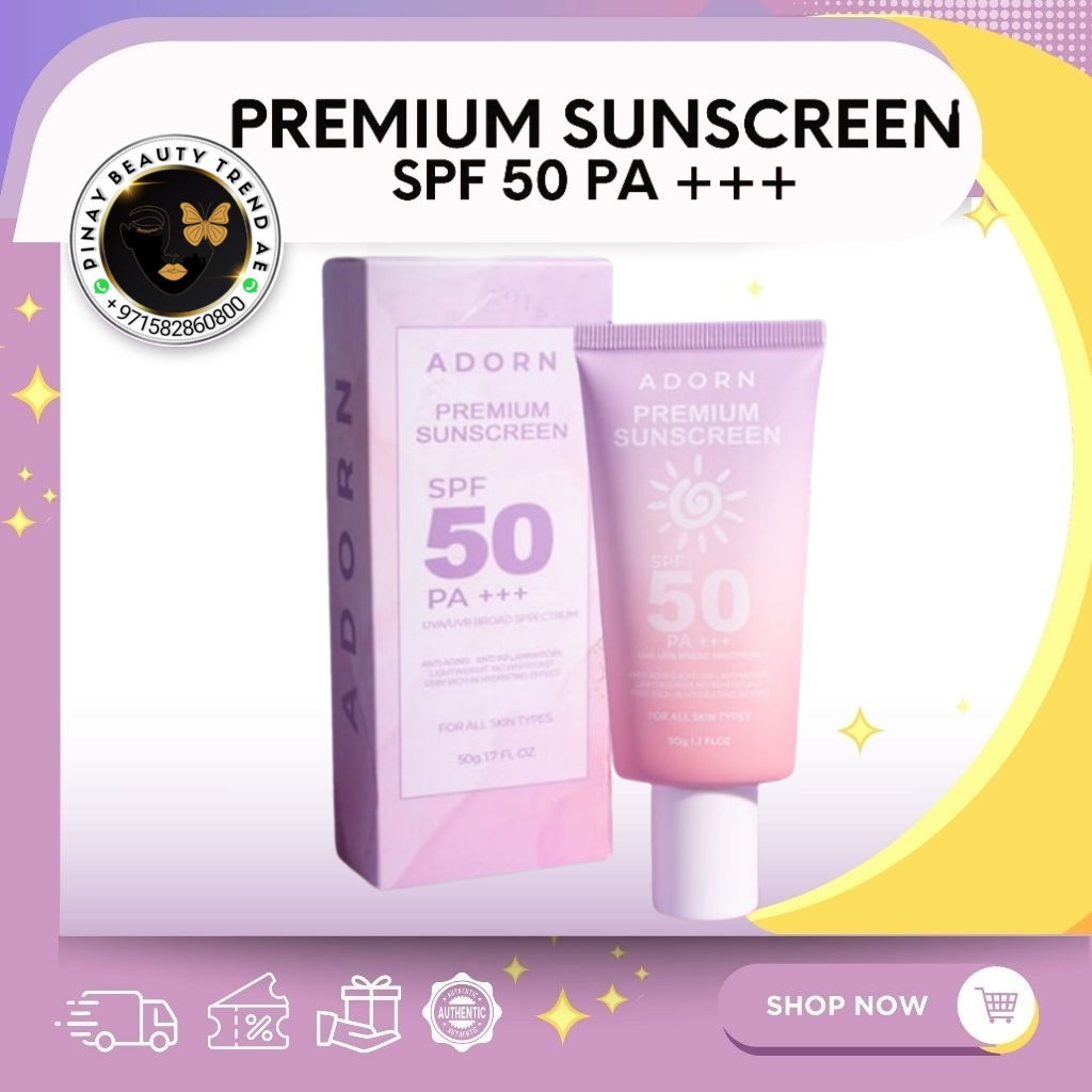 Adorn Premiun Sunscreen SPF50PA+++ 50g