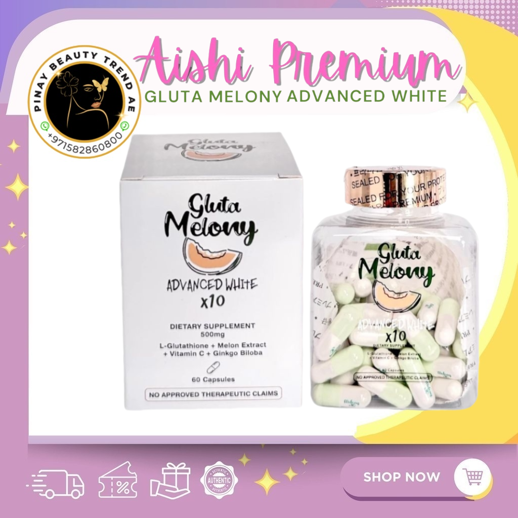 Aishi Gluta Melony Advance WhiteX10 500mg 60's Capsules