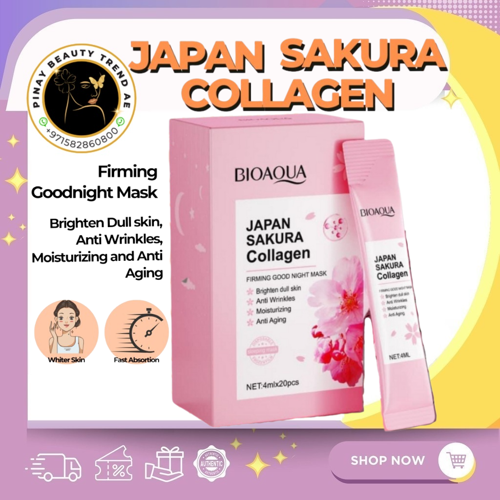 Bioaqua Japan Sakura Collagen Firming Mask Anti Wrinkles Anti Aging 20's