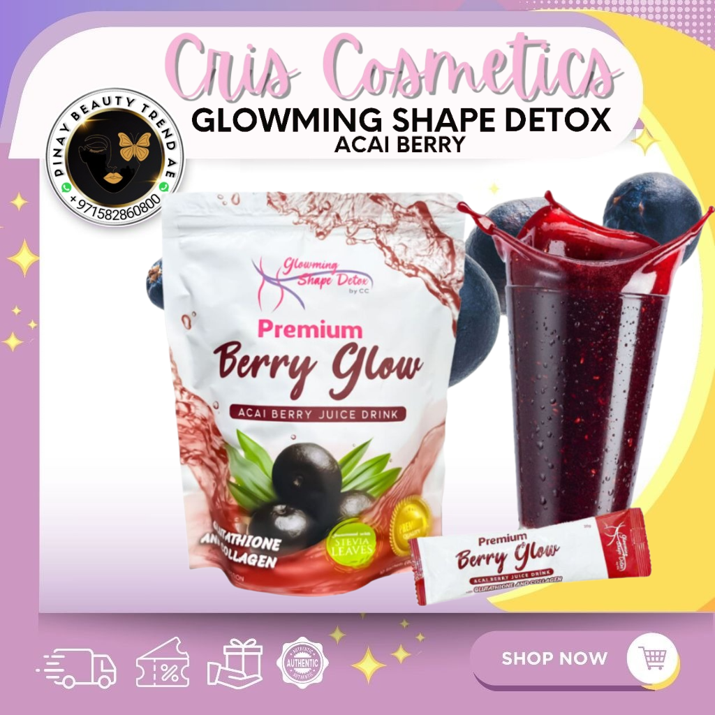 Cris Cosmetics Glowming Shape Detox Premium Berry Glow/ Acai Berry 10's