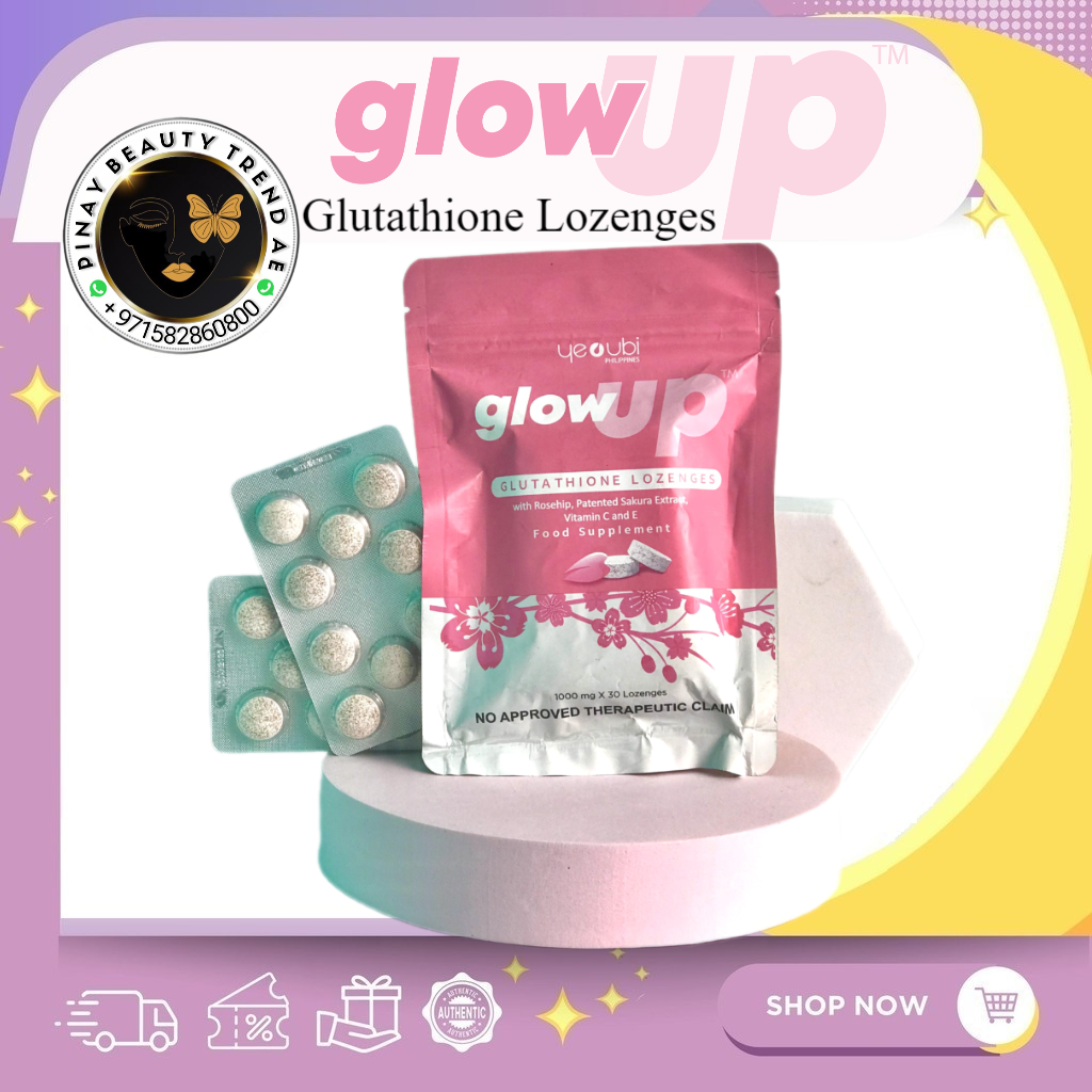 Glow Up Glutathione with Rosehip 1000mg 30's Lozenges