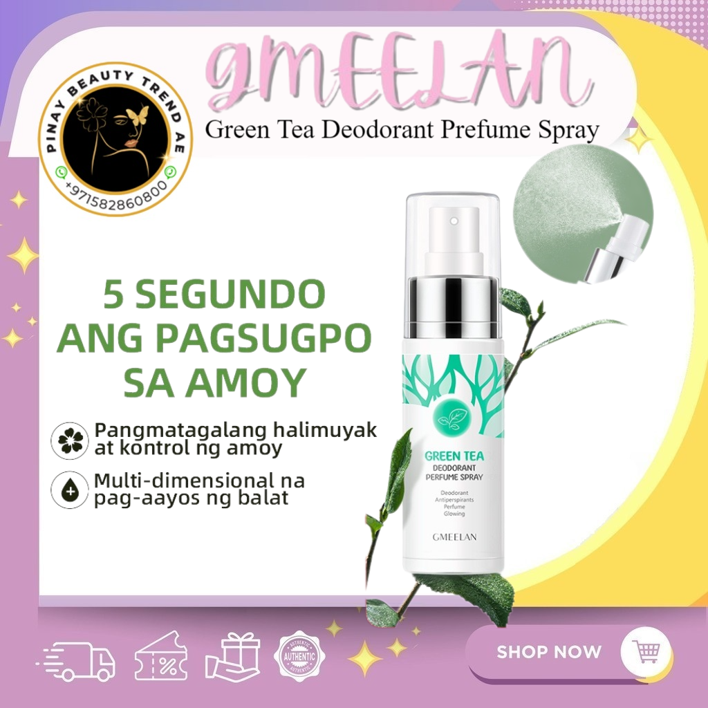 Gmeelan Green Tea Whitening Deodorant Body Armpit Spray 50ml