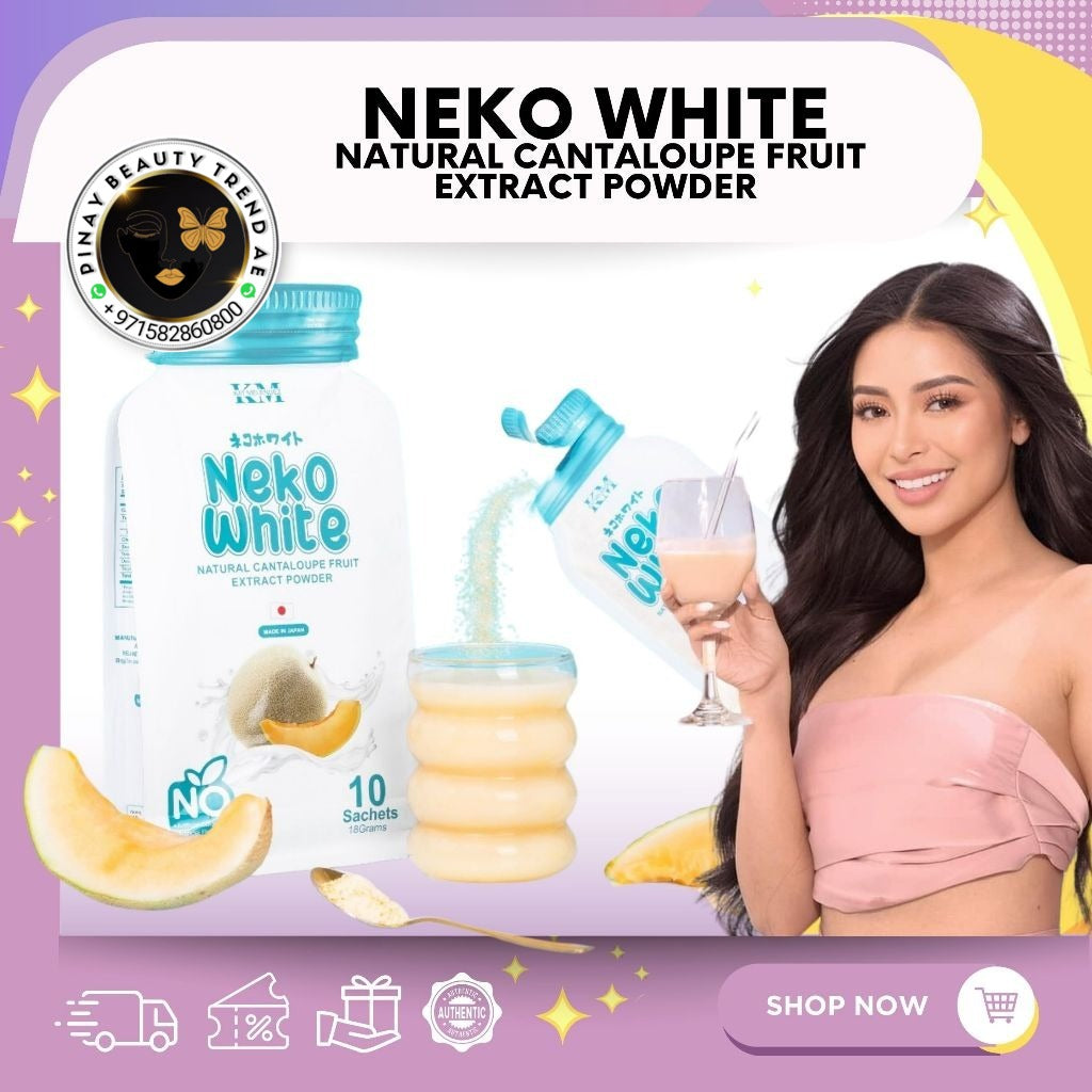 Neko White Natural Cantaloupe Fruit Extract Powder Drink 18g 10Sachets