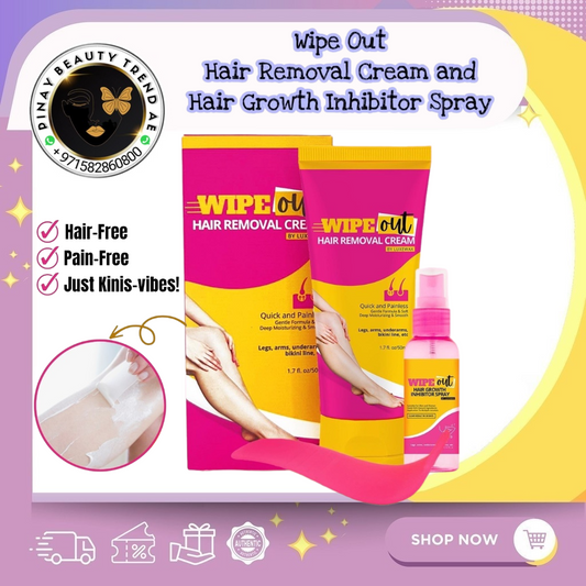 Luxewax Wipeout Hair Removal Cream 50ml & Growth Inhibitor Spray 20ml