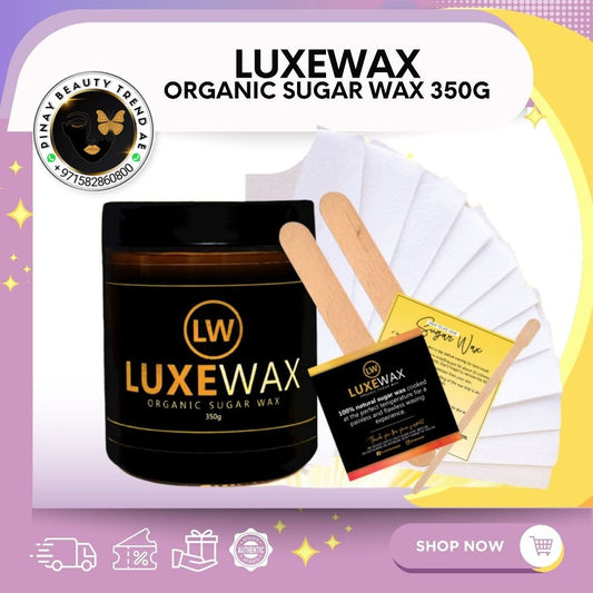 Luxewax Organic Sugar Wax Hair Removal Big Jar 350g With Strips